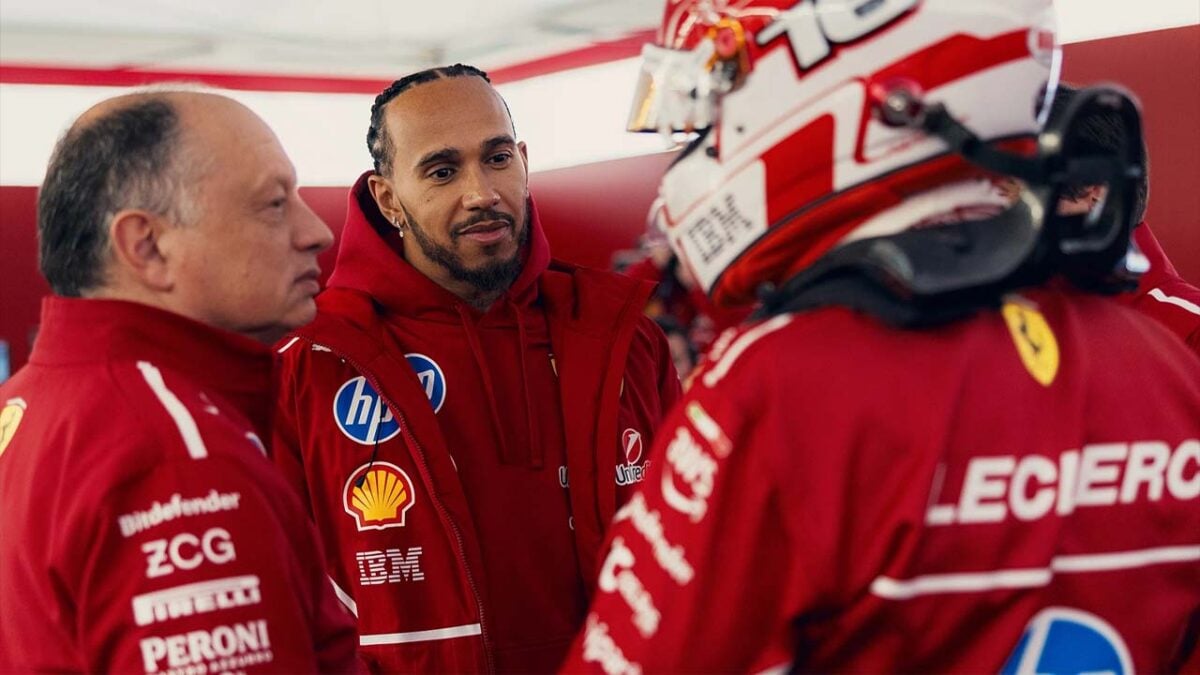 "I Can't Say Too Much," Lewis Hamilton Tight-Lipped on Ferrari's Issues Amid Continuous Struggles 1 Fred Vasseur, Lewis Hamilton and Charles Leclerc (via Motorsport Week)